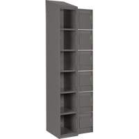 Clean Line Lockerette, 6 -tier, Bank of 4, 48" x 18" x 78", Steel, Charcoal, Rivet (Assembled) Equipex