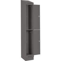 Casiers Clean Line, 2 niveaux, Bloc de 4, 48" x 18" x 82", Acier, Charbon, Rivet (assembl&eacute;) Equipex
