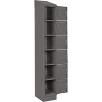 Clean Line Lockerette, 6 -tier, Bank of 4, 48" x 18" x 82", Steel, Charcoal, Rivet (Assembled) Equipex