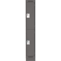 Casiers Clean Line, 2 niveaux, 12" x 18" x 76", Acier, Charbon, Rivet (assembl&eacute;) Equipex