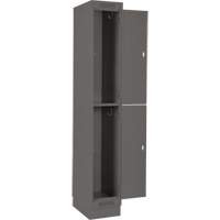 Casiers Clean Line, 2 niveaux, Bloc de 4, 48" x 18" x 76", Acier, Charbon, Rivet (assembl&eacute;) Equipex