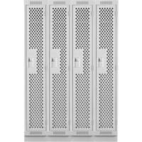 Casiers Clean Line, Bloc de 4, 48" x 15" x 76", Acier, Gris, Rivet (assembl&eacute;), Perfor&eacute; Equipex