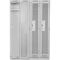 Casiers Clean Line, Bloc de 4, 48" x 15" x 76", Acier, Gris, Rivet (assembl&eacute;), Perfor&eacute; Equipex