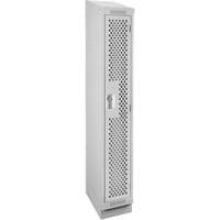 Clean Line Lockers, 12" x 18" x 82", Steel, Grey, Rivet (Assembled), Perforated Equipex