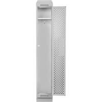 Clean Line Lockers, 12" x 18" x 82", Steel, Grey, Rivet (Assembled), Perforated Equipex