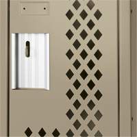 Casiers Clean Line, 2 niveaux, 12" x 15" x 72", Acier, Beige, Rivet (assembl&eacute;), Perfor&eacute; Equipex
