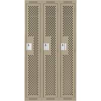 Casiers Clean Line, Bloc de 3, 36" x 12" x 72", Acier, Beige, Rivet (assembl&eacute;), Perfor&eacute; Equipex