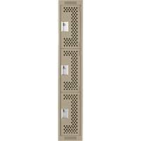 Casiers Clean Line, 3 niveaux, 12" x 12" x 72", Acier, Beige, Rivet (assembl&eacute;), Perfor&eacute; Equipex