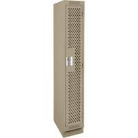 Casiers Clean Line, 12" x 15" x 76", Acier, Beige, Rivet (assembl&eacute;), Perfor&eacute; Equipex