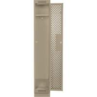 Casiers Clean Line, 12" x 15" x 76", Acier, Beige, Rivet (assembl&eacute;), Perfor&eacute; Equipex