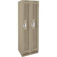 Casiers Clean Line, Bloc de 2, 24" x 15" x 76", Acier, Beige, Rivet (assembl&eacute;), Perfor&eacute; Equipex