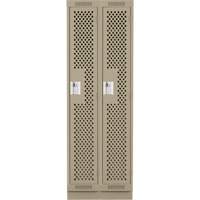 Casiers Clean Line, Bloc de 2, 24" x 15" x 76", Acier, Beige, Rivet (assembl&eacute;), Perfor&eacute; Equipex