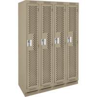 Casiers Clean Line, Bloc de 4, 48" x 15" x 76", Acier, Beige, Rivet (assembl&eacute;), Perfor&eacute; Equipex