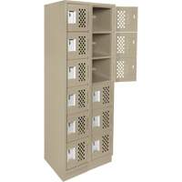 Clean-Line Perforated Lockerette, 6 -tier, Bank of 2, 12" x 72" x 12", Steel Equipex