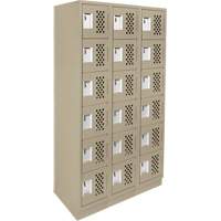 Petit casier perfor&eacute; Clean-Line, 6 niveaux, Bloc de 3, 12" x 72" x 12", Acier Equipex