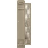 Clean Line Lockers, 12" x 12" x 82", Steel, Beige, Rivet (Assembled), Perforated Equipex