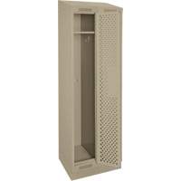 Clean Line Lockers, Bank of 2, 24" x 12" x 82", Steel, Beige, Rivet (Assembled), Perforated Equipex
