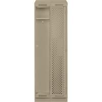 Clean Line Lockers, Bank of 2, 24" x 12" x 82", Steel, Beige, Rivet (Assembled), Perforated Equipex