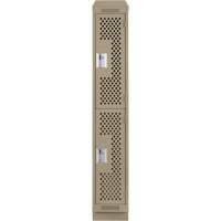 Casiers Clean Line, 2 niveaux, 12" x 18" x 82", Acier, Beige, Rivet (assembl&eacute;), Perfor&eacute; Equipex
