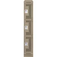 Casiers Clean Line, 3 niveaux, 12" x 18" x 82", Acier, Beige, Rivet (assembl&eacute;), Perfor&eacute; Equipex