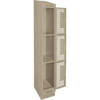 Casiers Clean Line, 3 niveaux, 12" x 18" x 82", Acier, Beige, Rivet (assembl&eacute;), Perfor&eacute; Equipex