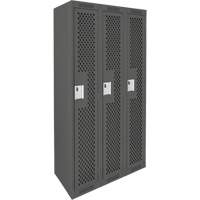 Casiers Clean Line, Bloc de 3, 36" x 12" x 72", Acier, Charbon, Rivet (assembl&eacute;), Perfor&eacute; Equipex