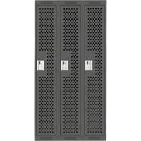 Casiers Clean Line, Bloc de 3, 36" x 12" x 72", Acier, Charbon, Rivet (assembl&eacute;), Perfor&eacute; Equipex
