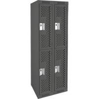 Casiers Clean Line, 2 niveaux, Bloc de 2, 24" x 15" x 72", Acier, Charbon, Rivet (assembl&eacute;), Perfor&eacute; Equipex
