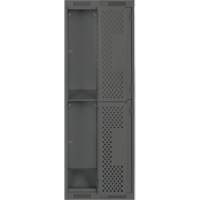 Casiers Clean Line, 2 niveaux, Bloc de 2, 24" x 15" x 72", Acier, Charbon, Rivet (assembl&eacute;), Perfor&eacute; Equipex