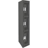 Casiers Clean Line, 3 niveaux, 12" x 12" x 72", Acier, Charbon, Rivet (assembl&eacute;), Perfor&eacute; Equipex