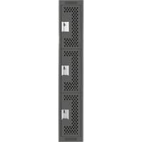 Casiers Clean Line, 3 niveaux, 12" x 12" x 72", Acier, Charbon, Rivet (assembl&eacute;), Perfor&eacute; Equipex