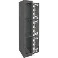 Casiers Clean Line, 3 niveaux, 12" x 12" x 72", Acier, Charbon, Rivet (assembl&eacute;), Perfor&eacute; Equipex