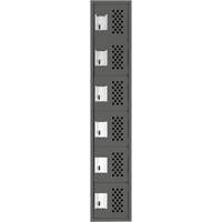 Assembled Lockerettes Clean Line Perforated Economy Lockers, 6 -tier, 18" x 72" x 12", Steel Equipex