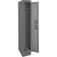 Casiers Clean Line, 12" x 15" x 76", Acier, Charbon, Rivet (assembl&eacute;), Perfor&eacute; Equipex