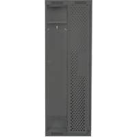 Clean Line Lockers, Bank of 2, 24" x 15" x 76", Steel, Charcoal, Rivet (Assembled), Perforated Equipex