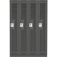 Casiers Clean Line, Bloc de 4, 48" x 15" x 76", Acier, Charbon, Rivet (assembl&eacute;), Perfor&eacute; Equipex