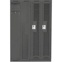 Casiers Clean Line, Bloc de 4, 48" x 15" x 76", Acier, Charbon, Rivet (assembl&eacute;), Perfor&eacute; Equipex