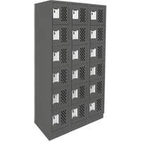 Petit casier perfor&eacute; Clean-Line, 6 niveaux, Bloc de 3, 12" x 72" x 12", Acier Equipex
