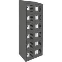 Clean-Line Perforated Lockerette, 6 -tier, Bank of 2, 12" x 72" x 12", Steel Equipex