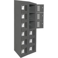 Clean-Line Perforated Lockerette, 6 -tier, Bank of 2, 12" x 72" x 12", Steel Equipex