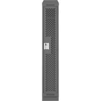 Clean Line Lockers, 12" x 12" x 82", Steel, Charcoal, Rivet (Assembled), Perforated Equipex