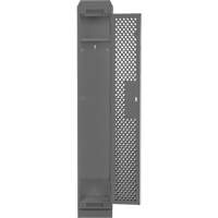 Clean Line Lockers, 12" x 12" x 82", Steel, Charcoal, Rivet (Assembled), Perforated Equipex