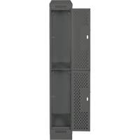 Casiers Clean Line, 2 niveaux, 12" x 18" x 82", Acier, Charbon, Rivet (assembl&eacute;), Perfor&eacute; Equipex