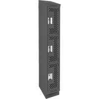 Casiers Clean Line, 3 niveaux, 12" x 18" x 82", Acier, Charbon, Rivet (assembl&eacute;), Perfor&eacute; Equipex