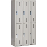 Casiers robustes Concorde, 2 niveaux, Bloc de 3, 36" x 18" x 72", Acier, Gris, Soud&eacute; (assembl&eacute;) Equipex