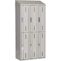 Casiers robustes Concorde, 2 niveaux, Bloc de 3, 36" x 18" x 78", Acier, Gris, Soud&eacute; (assembl&eacute;) Equipex