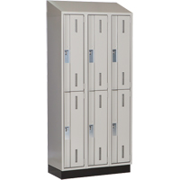 Concorde Heavy-Duty Lockers, 2 -tier, Bank of 3, 36" x 18" x 82", Steel, Grey, Welded (Assembled) Equipex