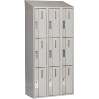 Concorde Heavy-Duty Lockers, 3 -tier, Bank of 3, 36" x 18" x 78", Steel, Grey, Welded (Assembled) Equipex
