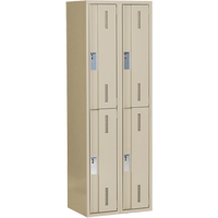 Casiers robustes Concorde, 2 niveaux, Bloc de 2, 24" x 18" x 72", Acier, Beige, Soud&eacute; (assembl&eacute;) Equipex