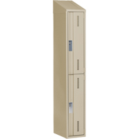 Casiers robustes Concorde, 2 niveaux, 12" x 18" x 78", Acier, Beige, Soud&eacute; (assembl&eacute;) Equipex